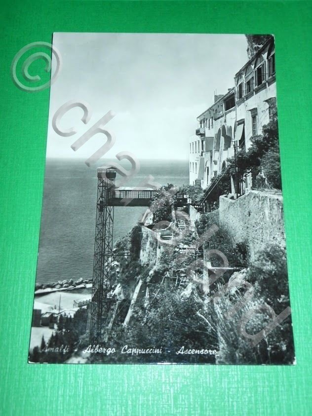 Cartolina Amalfi - Albergo Cappuccini - Ascensore 1957.