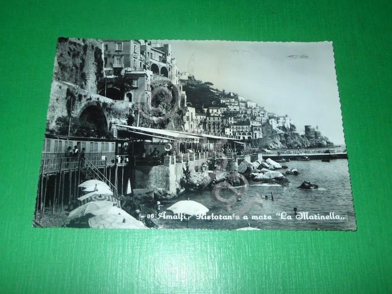 Cartolina Amalfi - Ristorante a mare La marinella 1956