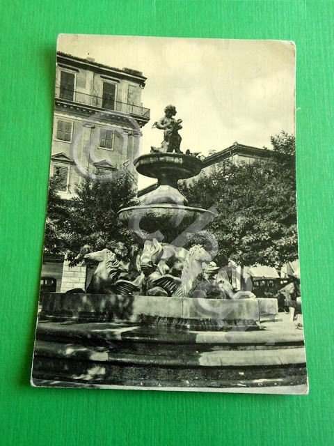 Cartolina Ancona - Fontana dei Cavalli 1955