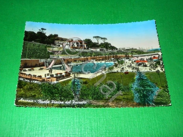 Cartolina Ancona - Nuova Piscina del Passetto 1961.