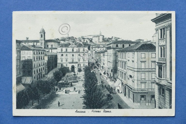 Cartolina Ancona - Piazza Roma - 1930 ca..