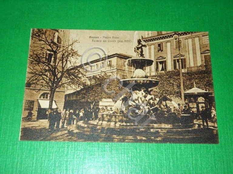 Cartolina Ancona - Piazza Roma - Fontana dei Cavalli 1920 …