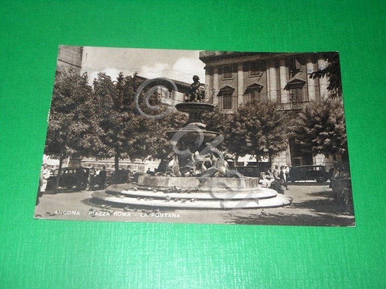 Cartolina Ancona - Piazza Roma - La Fontana 1952.