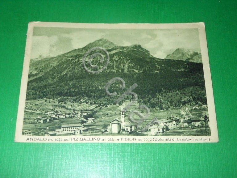 Cartolina Andalo col Piz Gallino e Fibion ( Dolomiti di …