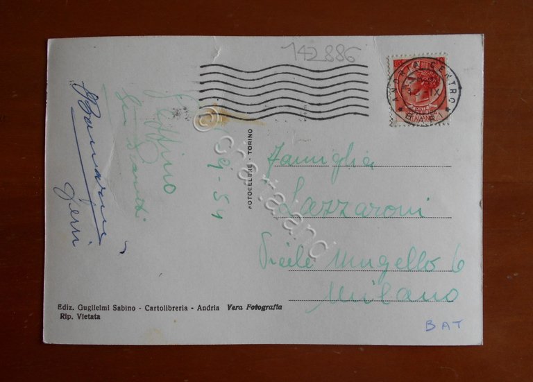 Cartolina Andria (Puglia) - Corso Cavour - 1954