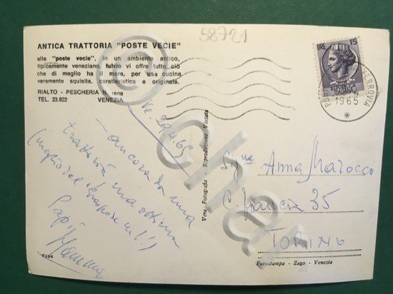 Cartolina Antico Ristorante - Poste Vecie - Rialto - Pescheria …