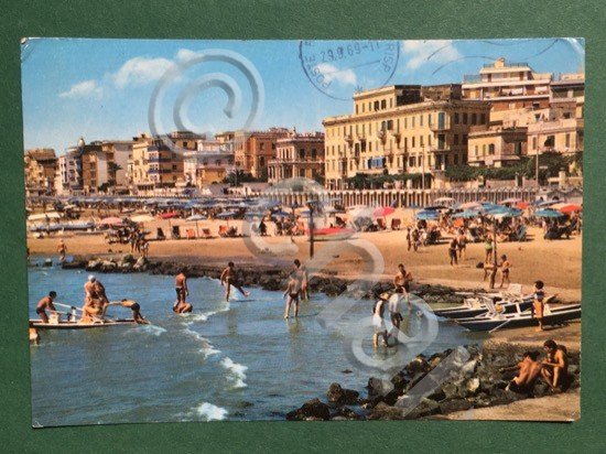 Cartolina Anzio - Spiaggia di Ponente - 1969