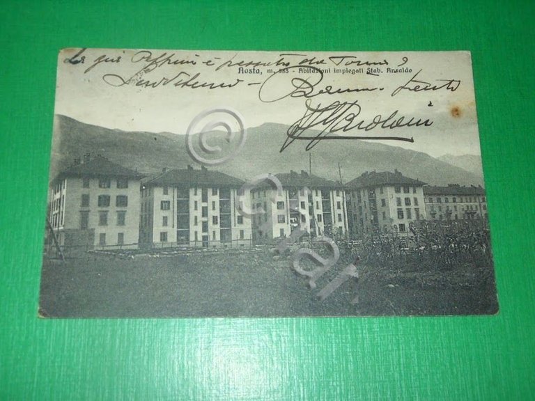 Cartolina Aosta - Abitazioni impiegati Stab. Ansaldo 1929.