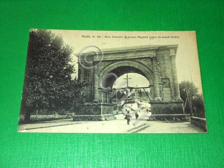 Cartolina Aosta - Arco Onorario di Cesare Augusto 1910 ca.