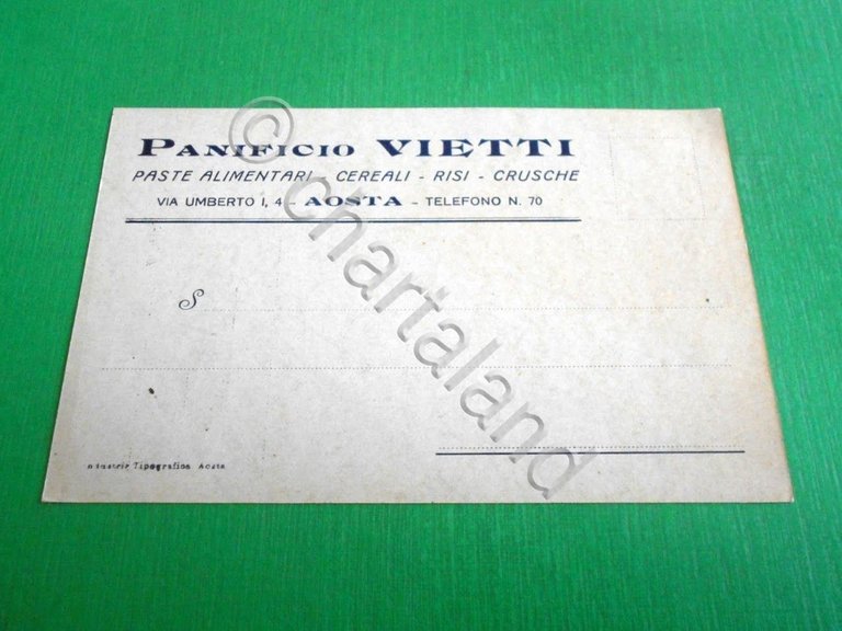 Cartolina Aosta - Panificio Vietti 1910 ca