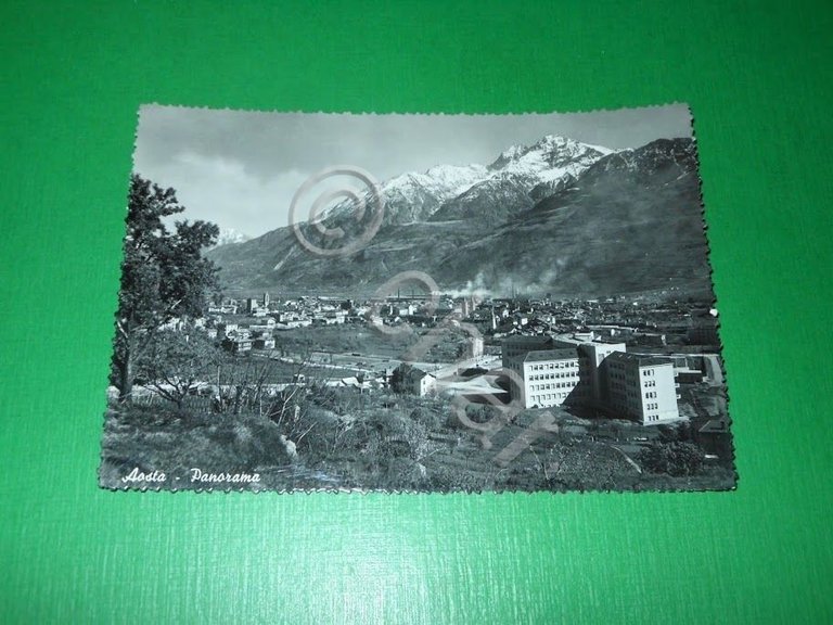 Cartolina Aosta - Panorama 1950 ca.