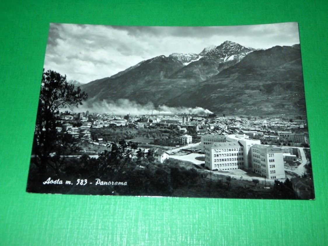 Cartolina Aosta - Panorama 1958.