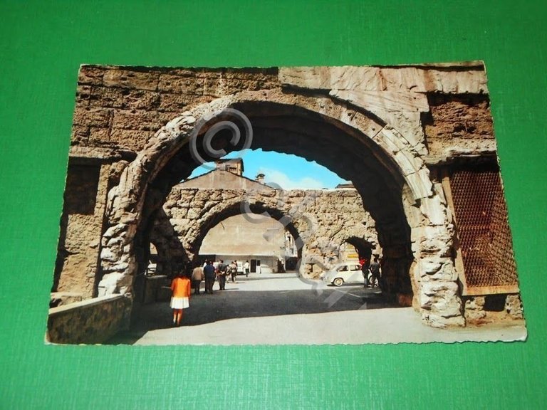 Cartolina Aosta - Porte Pretoriane 1965.