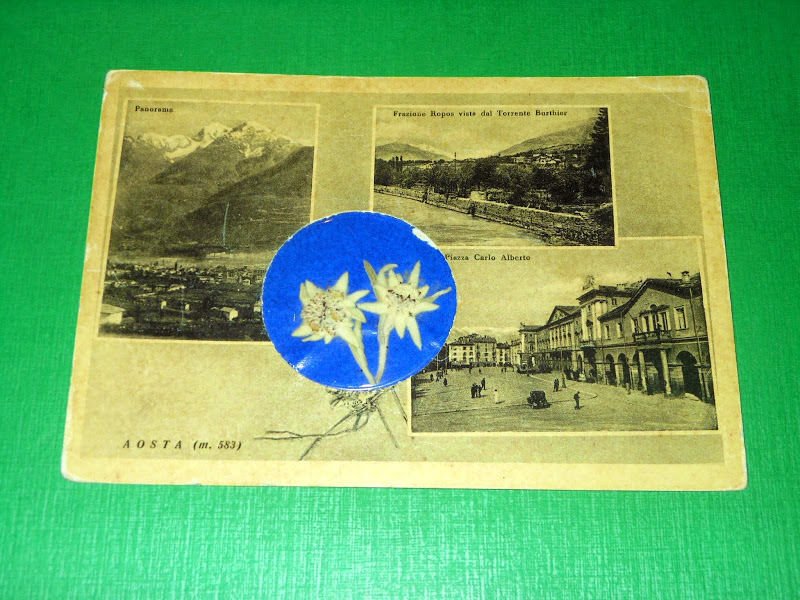 Cartolina Aosta - Vedute diverse 1970 .