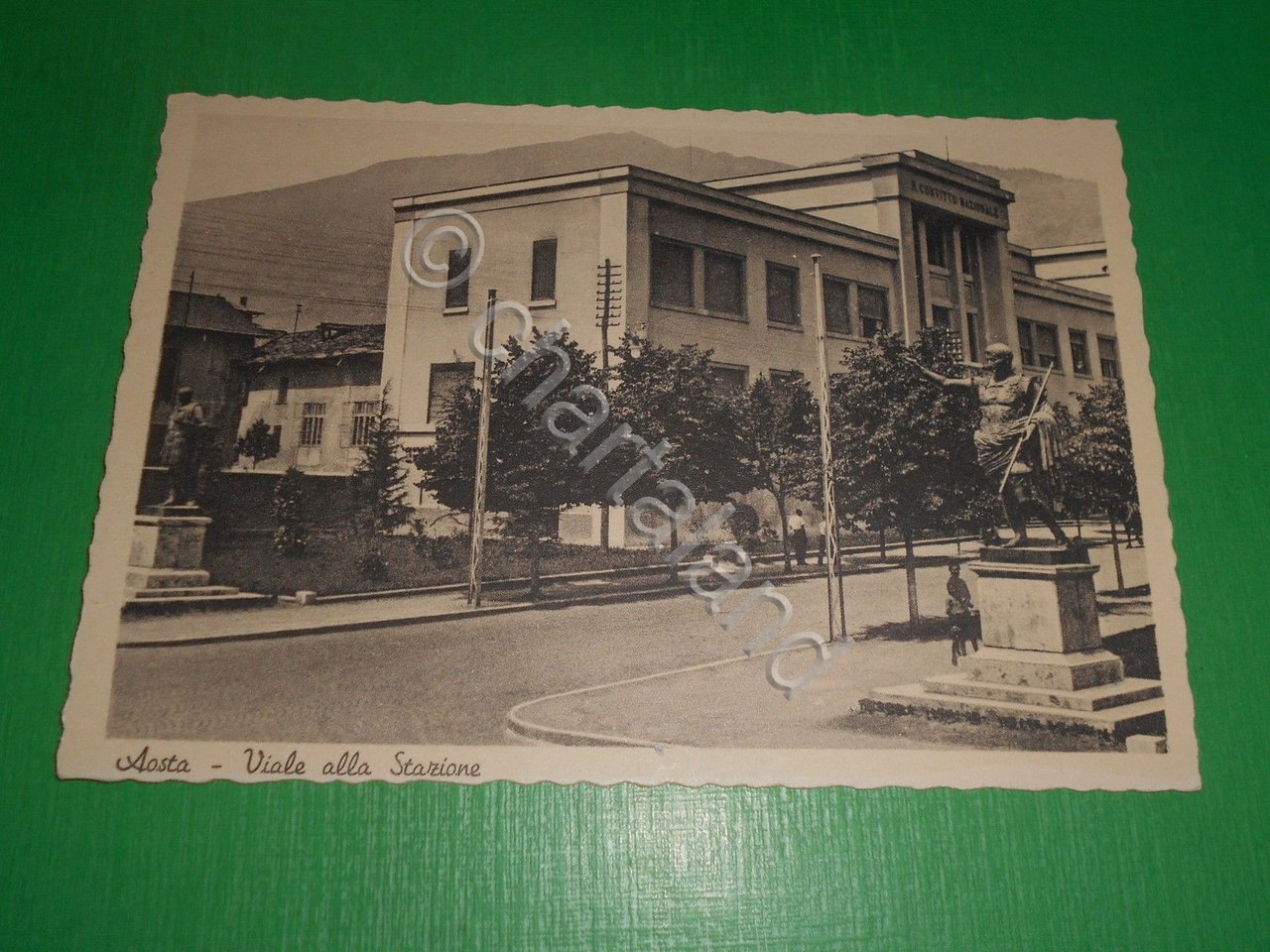 Cartolina Aosta - Viale alla Stazione 1940 ca.