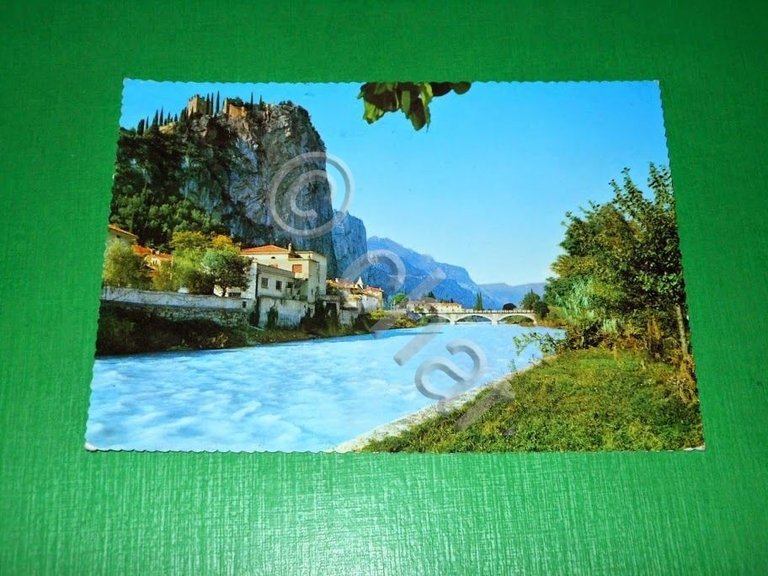 Cartolina Arco - Fiume Sarca e Castello 1962