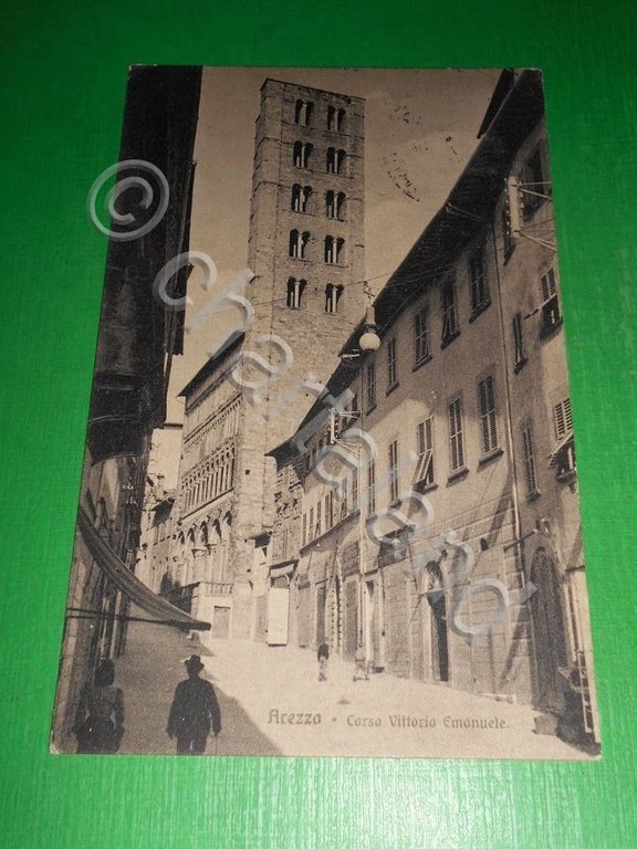 Cartolina Arezzo - Corso Vittorio Emanuele 1921.