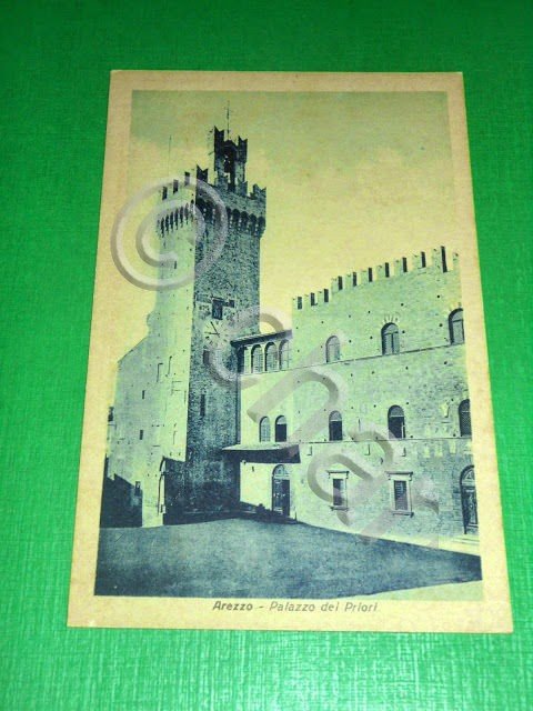 Cartolina Arezzo - Palazzo dei Priori 1930 ca.