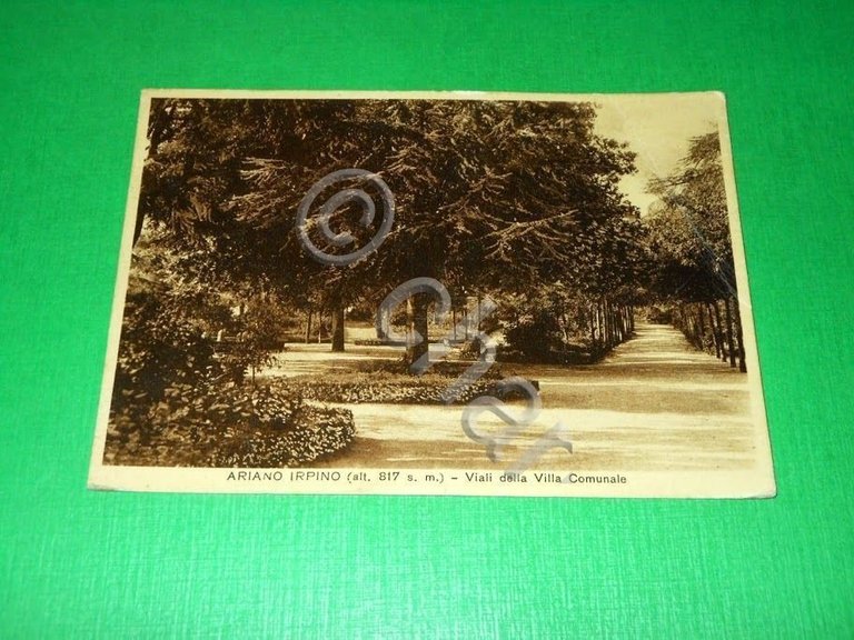 Cartolina Ariano Irpino - Viali della Villa Comunale 1935 ca