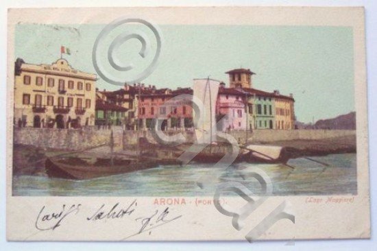 Cartolina Arona ( Lago Maggiore ) - Il Porto 1901