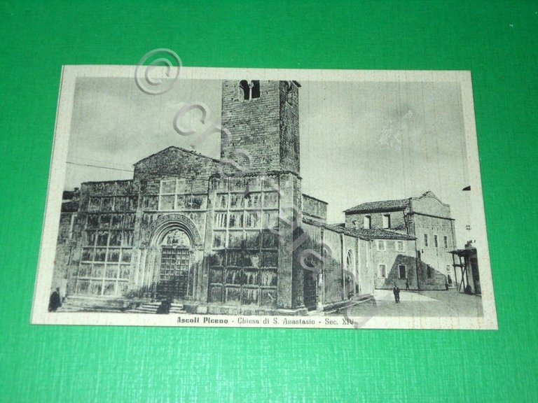 Cartolina Ascoli Piceno - Chiesa di S. Anastasio 1942