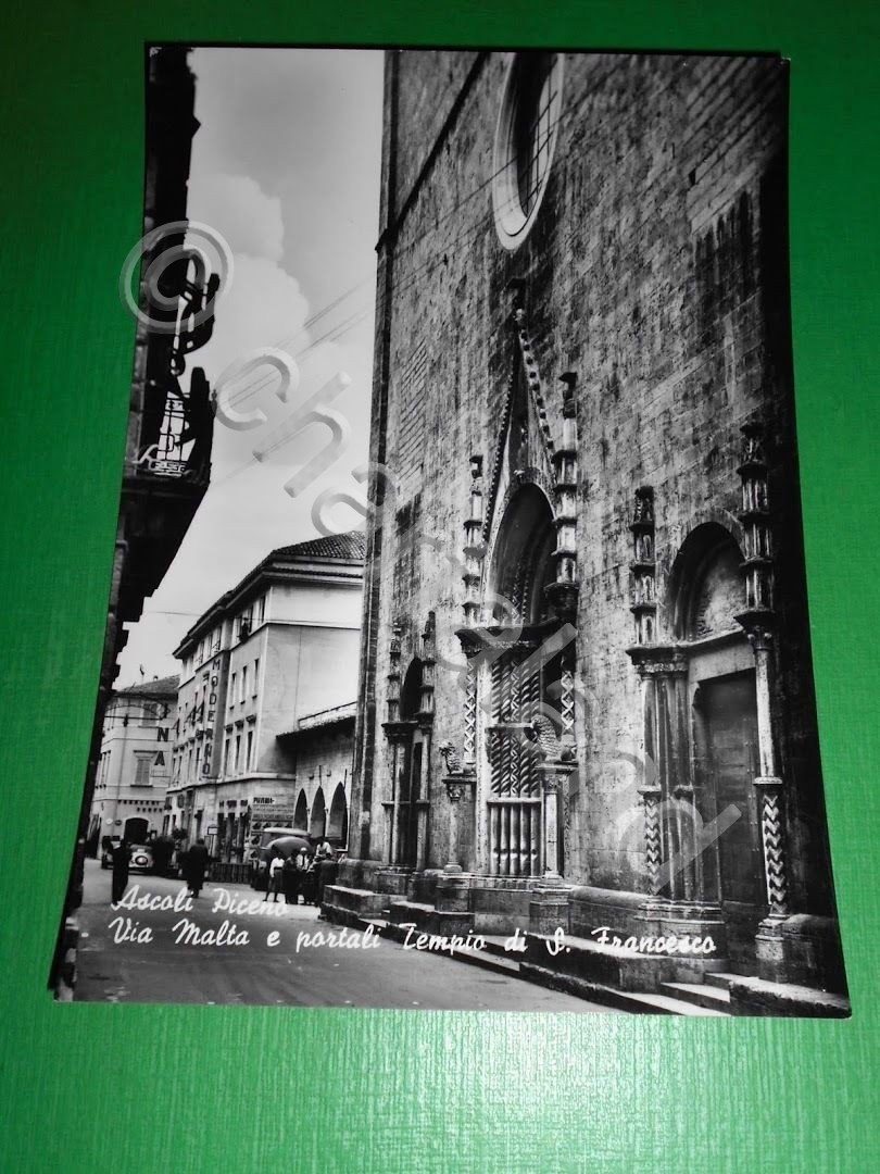 Cartolina Ascoli Piceno - Via Malta e portali Tempio di …