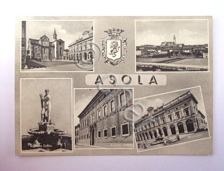 Cartolina Asola ( Mantova ) - Vedute diverse 1962