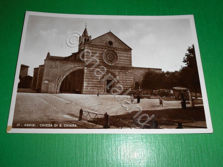 Cartolina Assisi - Chiesa di S. Chiara 1937