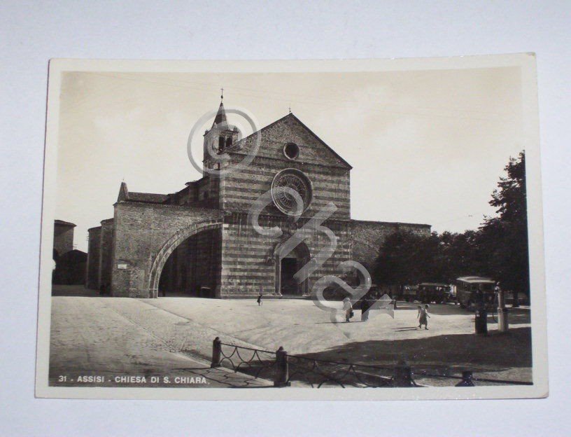 Cartolina Assisi - Chiesa di S. Chiara 1950 ca.