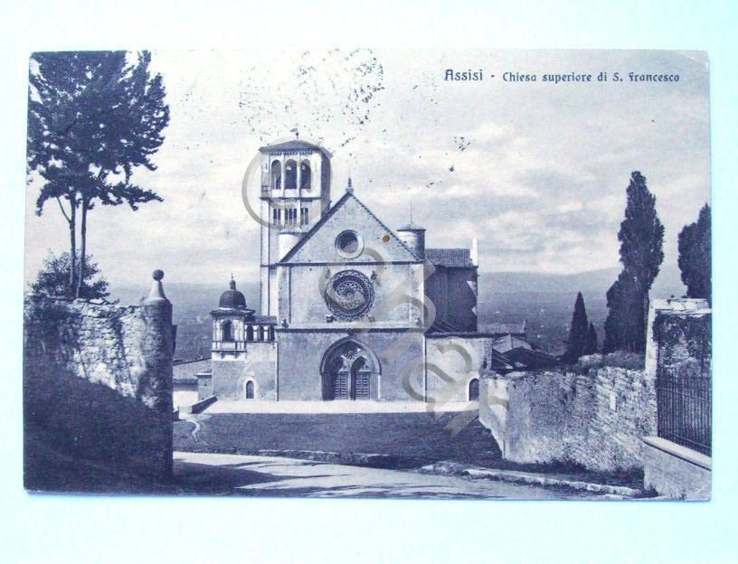 Cartolina Assisi - Chiesa superiore di S Francesco 1931.