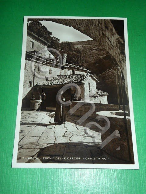 Cartolina Assisi - Eremo delle Carceri - Chiostrino 1935 ca