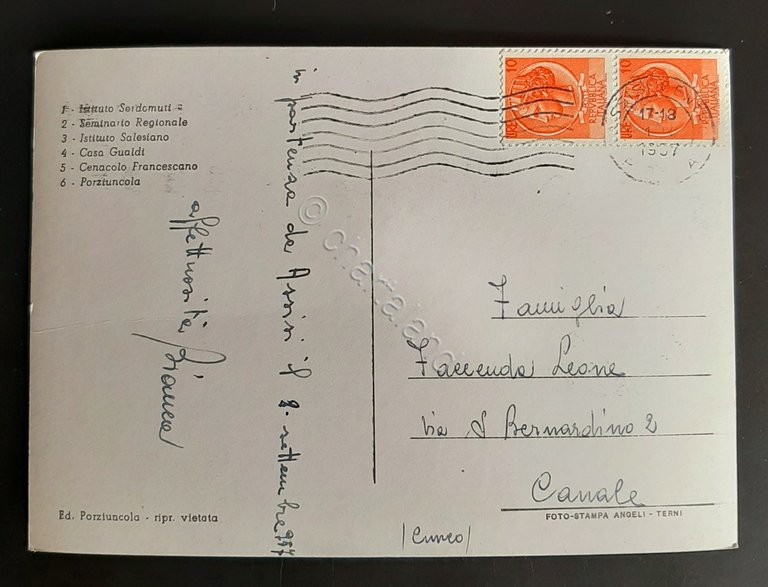 Cartolina Assisi - Itinerario per la Porziuncola - 1957 | Immagine Gallery 2