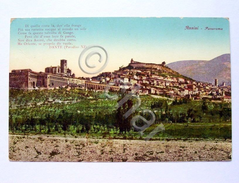 Cartolina Assisi ( Perugia ) - Panorama 1954.