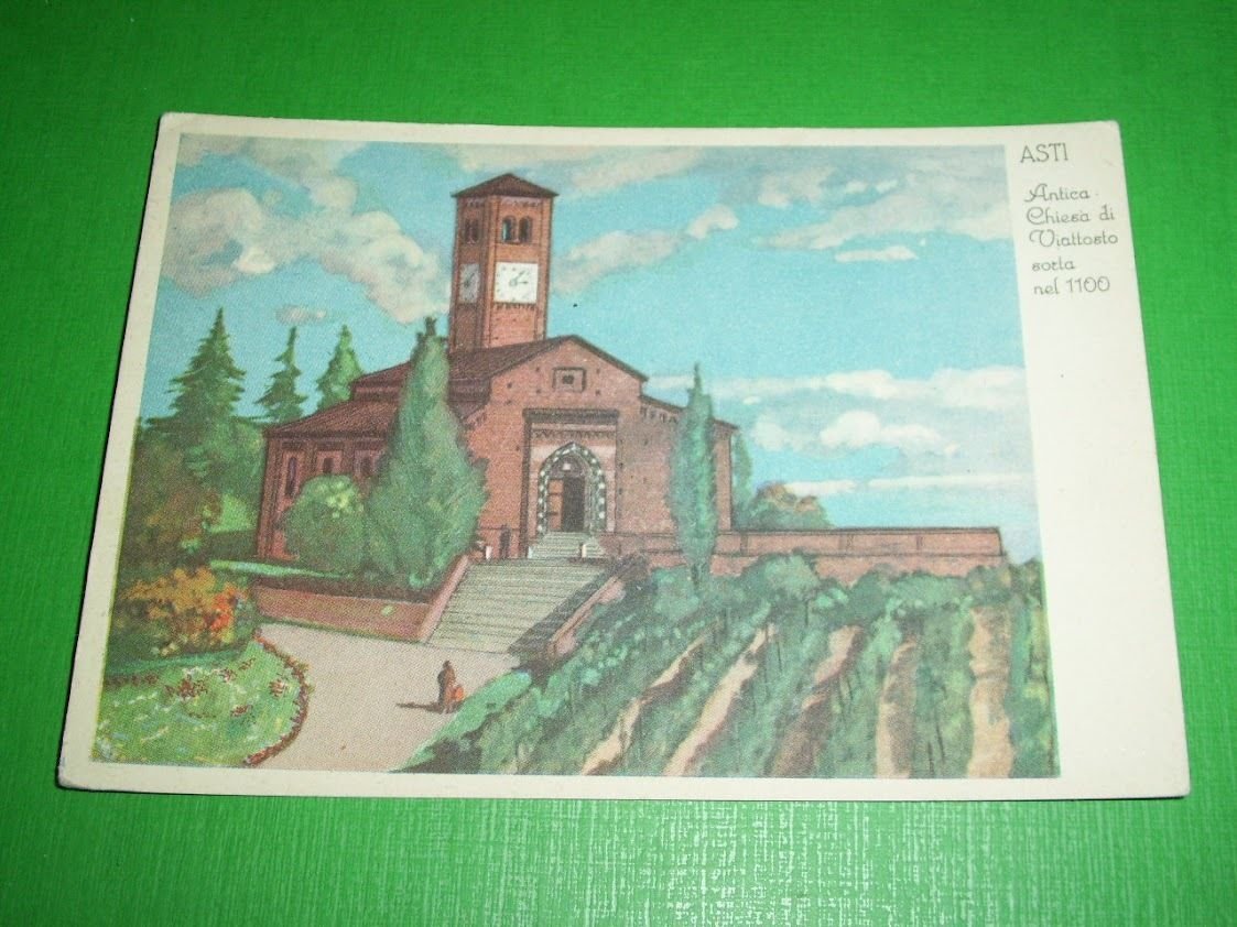 Cartolina Asti - Antica Chiesa di Viattosto 1960.