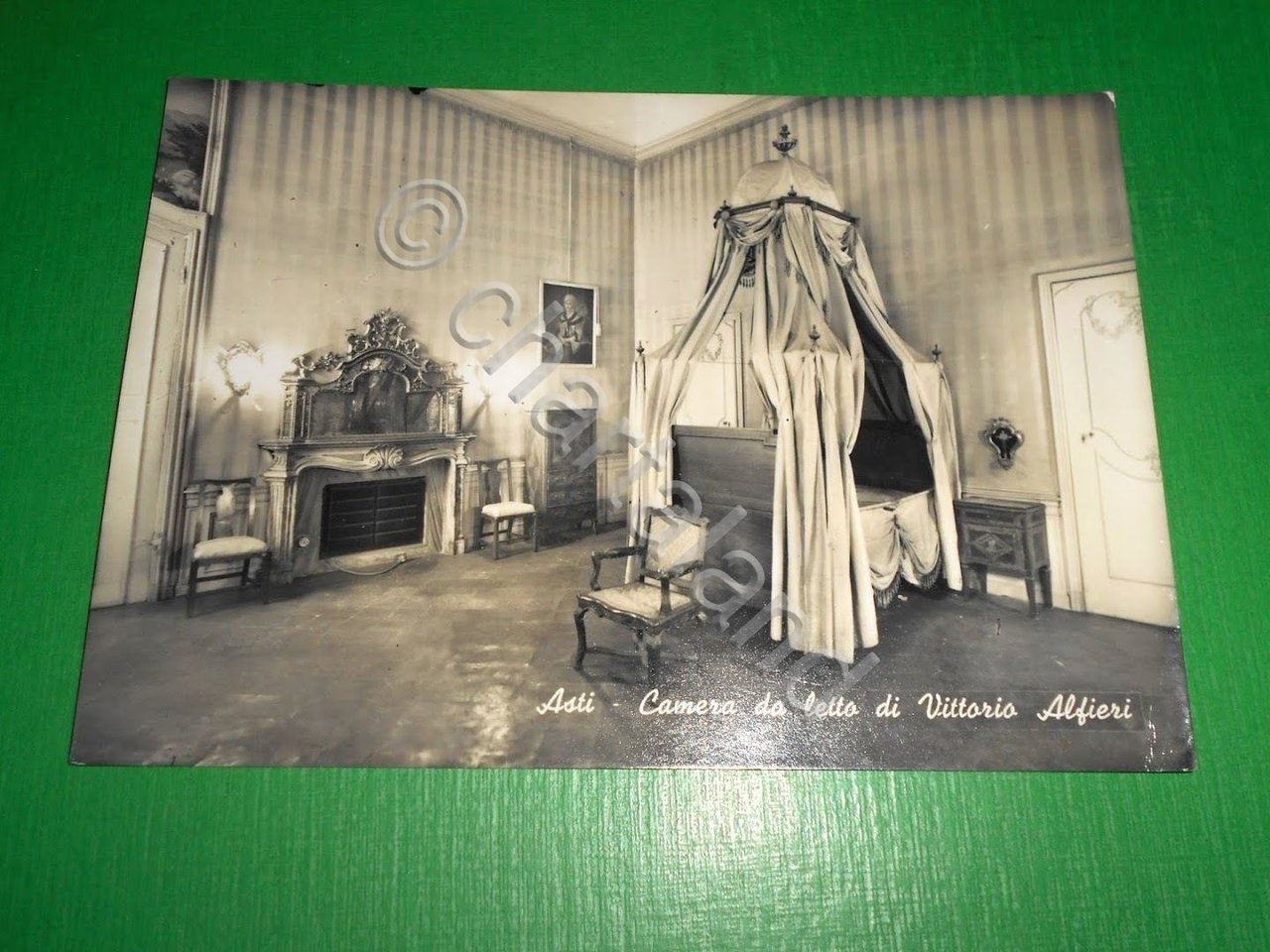 Cartolina Asti - Camera da letto di Vittorio Alfieri 1966