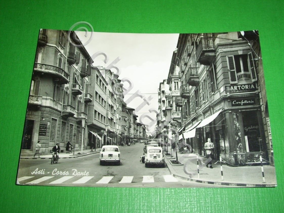 Cartolina Asti - Corso Dante 1963.