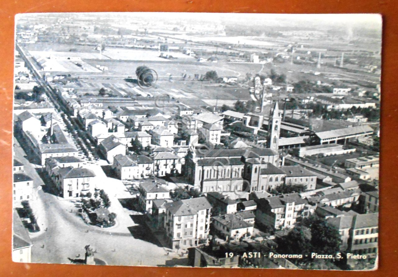 Cartolina Asti - Panorama - Piazza s. Pietro - 1963 | Immagine principale