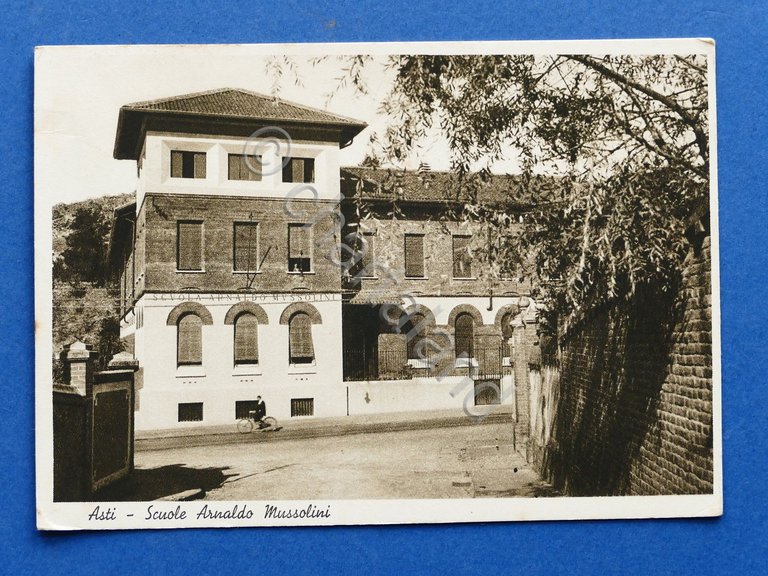 Cartolina Asti - Scuole Arnaldo Mussolini - 1936.