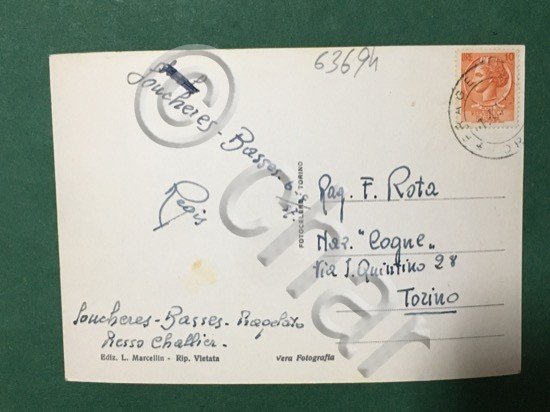 Cartolina Aucheres Basses di Pragelato - Panorama - 1957