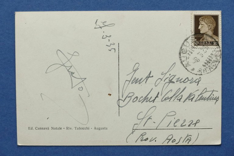 Cartolina Augusta - Panorama generale - 1935.