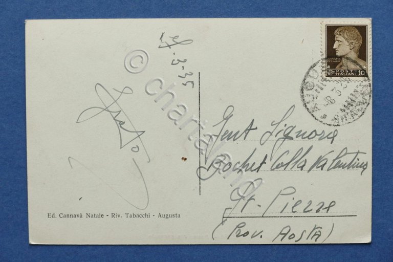 Cartolina Augusta - Panorama generale - 1935.