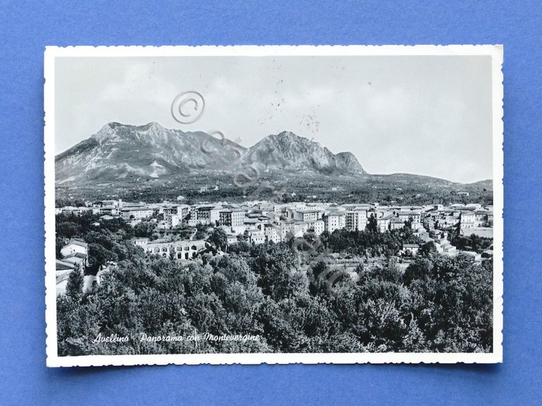 Cartolina Avellino - Panorama con Montevergine - 1958
