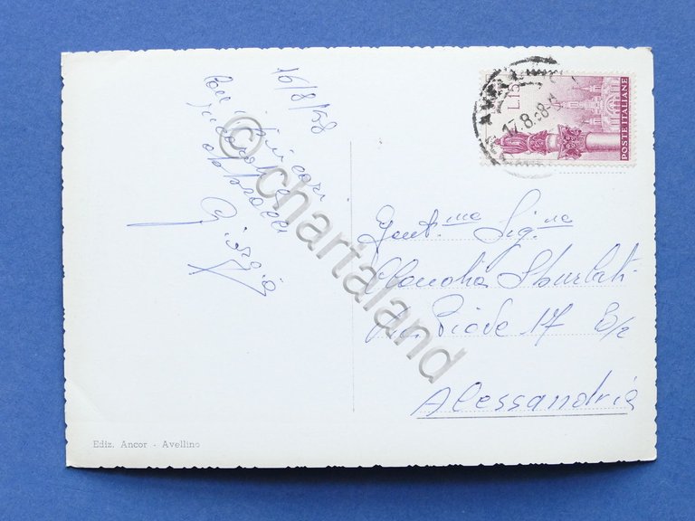 Cartolina Avellino - Panorama con Montevergine - 1958