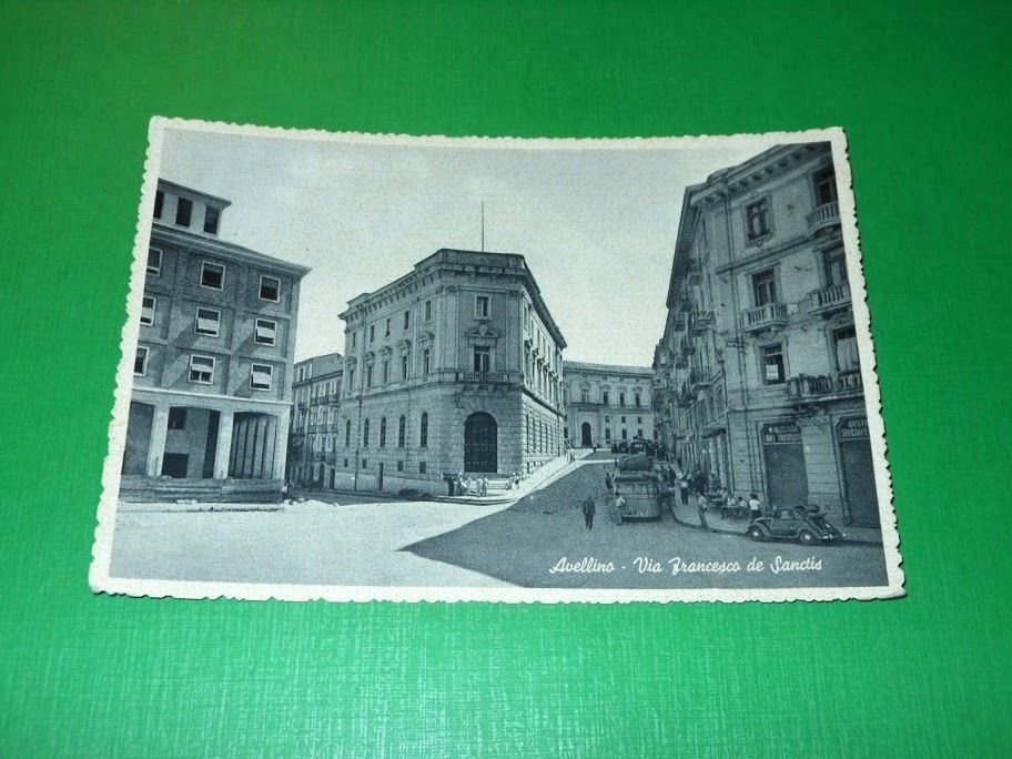 Cartolina Avellino - Via Francesco De Sanctis 1954.