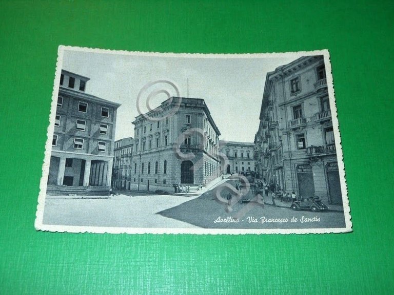 Cartolina Avellino - Via Francesco De Sanctis 1954.
