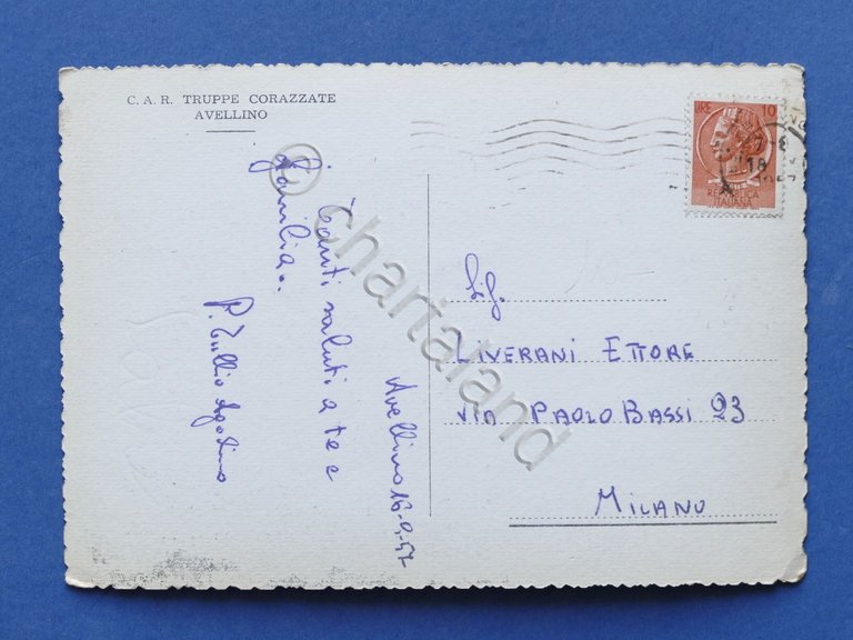 Cartolina Avellino Panorama Santuario di Montevergine - C.A.R. Truppe Corazzate | Immagine Gallery 4