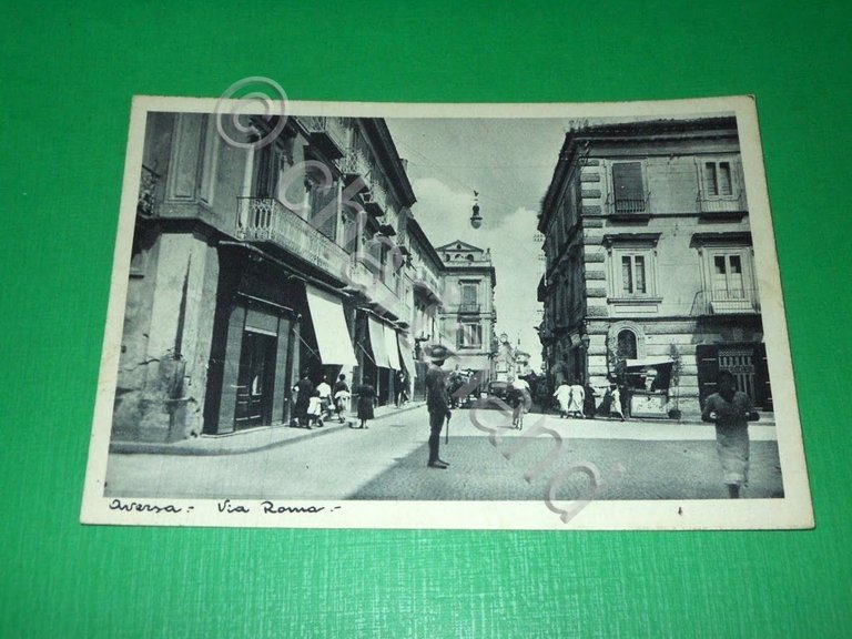 Cartolina Aversa - Via Roma - 1940 ca.
