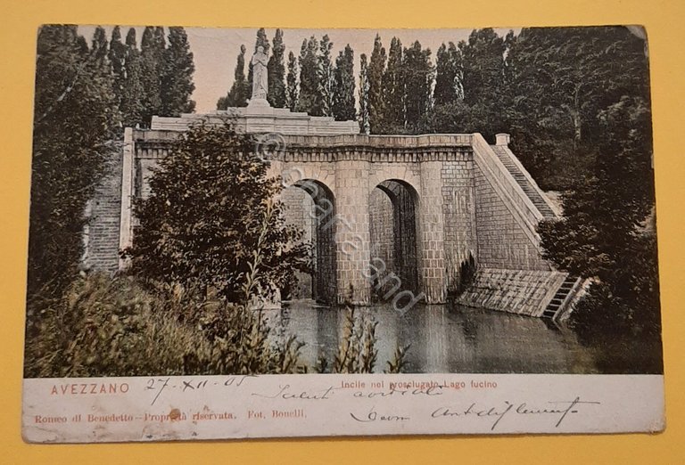 Cartolina Avezzano - Incile nel Prosciugato Lago Fucino - 1900 | Immagine Gallery 3
