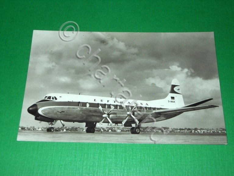 Cartolina Aviazione Volo - Lufthansa - Viscount 814.
