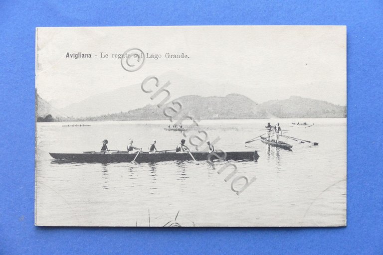 Cartolina Avigliana - Le regate sul Lago Grande - 1910 …